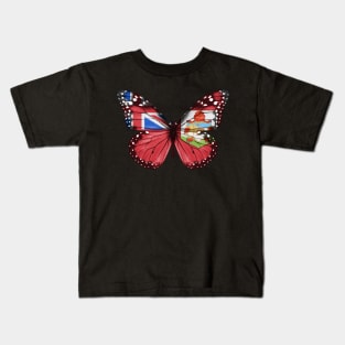 Bermudian Flag  Butterfly - Gift for Bermudian From Bermuda Kids T-Shirt